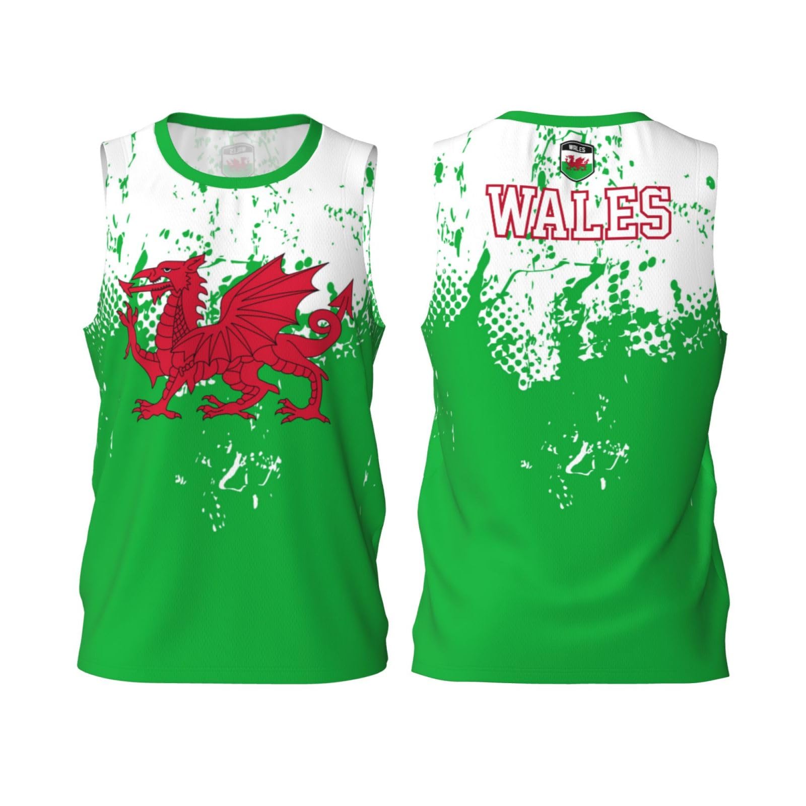 Fagiuchi Unisex Black Wales Flag Grain Basketball Jersey Shirt Team Up Sports 3D Full Print Design Jerseys