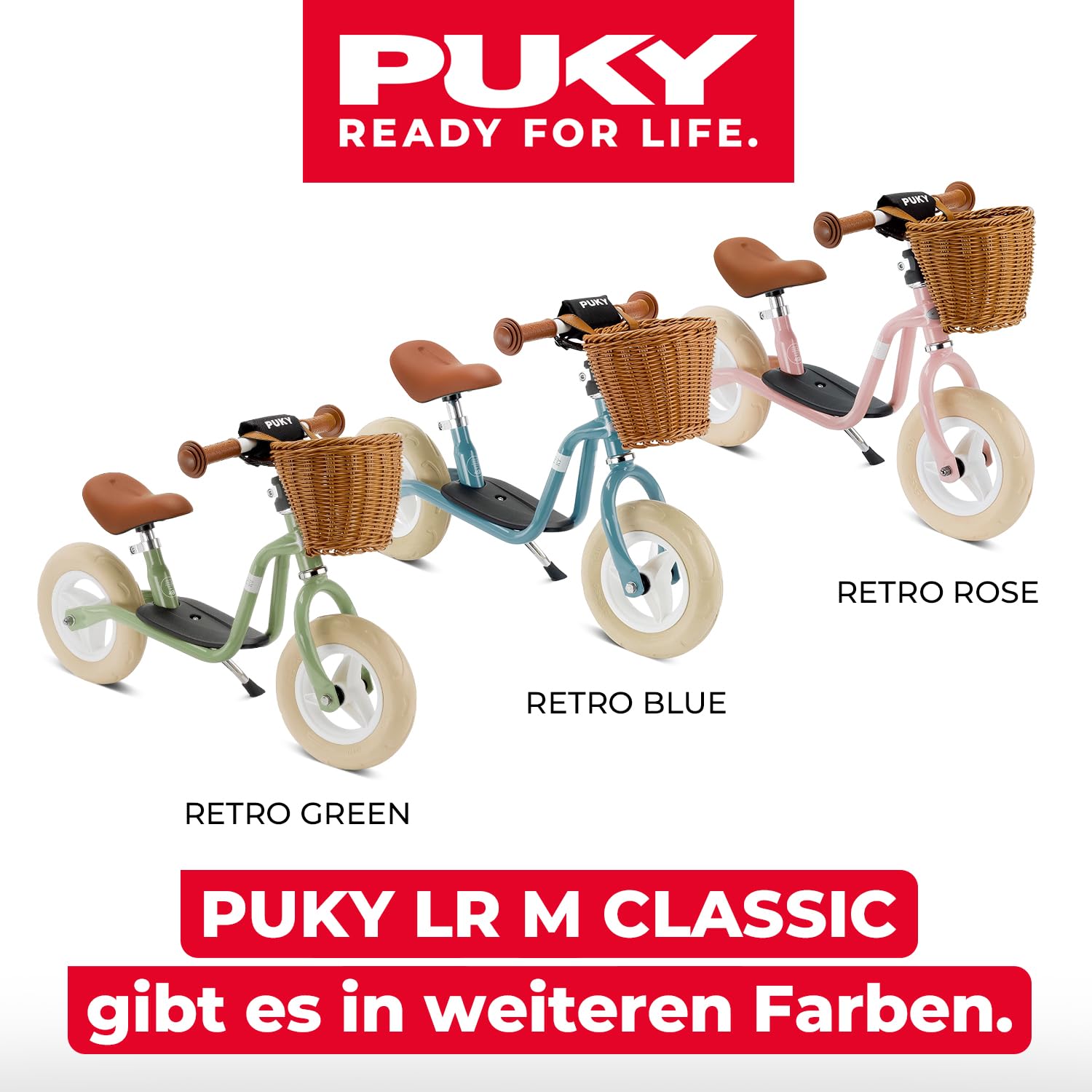 PUKY LR M Classic | sicheres und stylisches Laufrad | Lenker & Sattel höhenverstellbar | rutschfestes Trittbrett | für Kinder ab 2 Jahren