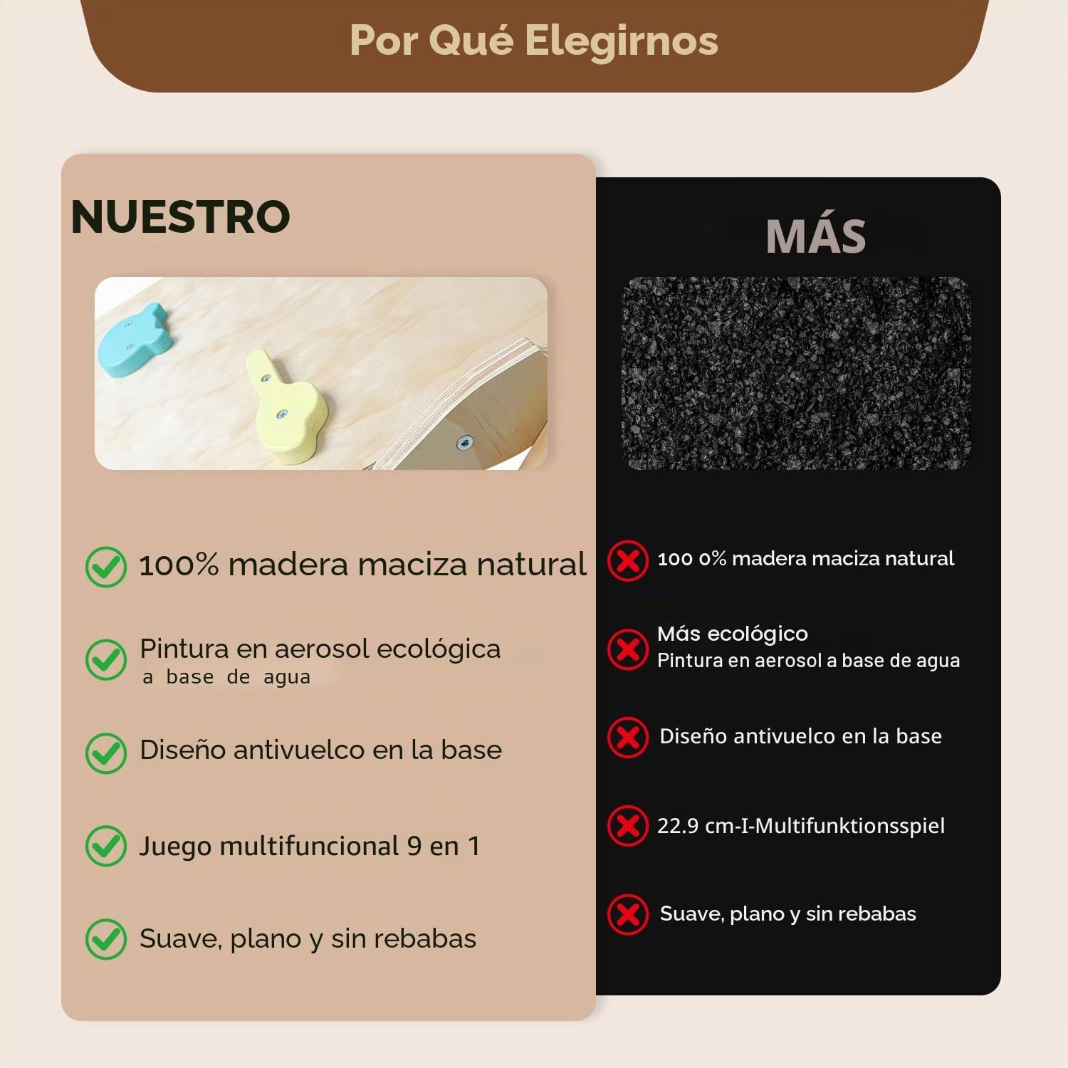 Maxi Estructura de Escalada para Niños, 10 en 1 Montessori Estructura de Escalada, Multifuncional Set de Escalada de Madera, Monopatín, Balancearse, Muro de Escalada, Red de Escalada, Natur
