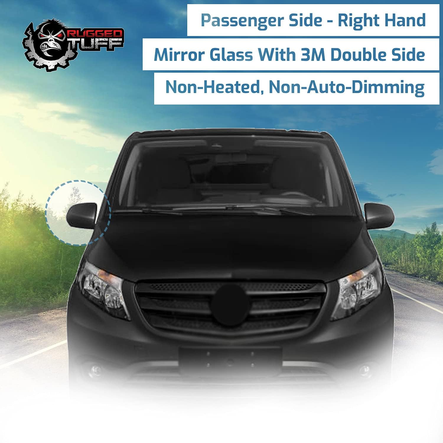 Passenger Side Mirror Glass Replacement For 2016 2017 2018 2019 2020 2021 Mercedes Metris Van Benz Right Door Mirrors Adhesives exactafit 8913R