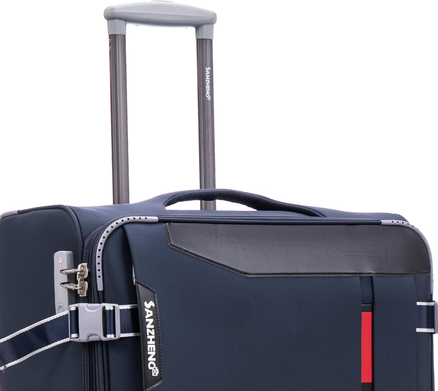 Softside Upright Luggage Set, 4-Piece Lightweight Travel Suitcases with Expandable Compartments, 360° Spinner Wheels, Retractable Handles, Durable Fabric (Blue)