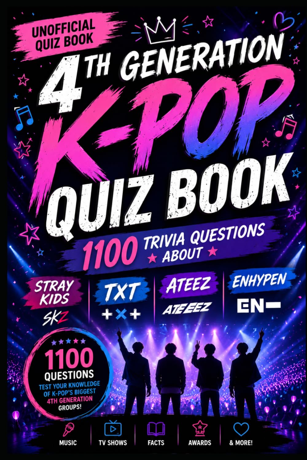 4th Generation K-Pop Quiz Book: 1100 Trivia Questions About Stray Kids, TXT, Ateez & Enhypen (Cool Quiz Books)