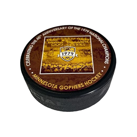 Minnesota Golden Gophers National Champs 1979 45th Anniversary License Hockey Puck (Herb Brooks Coached) - Collectible Memorabilia, Makes a Great Gift