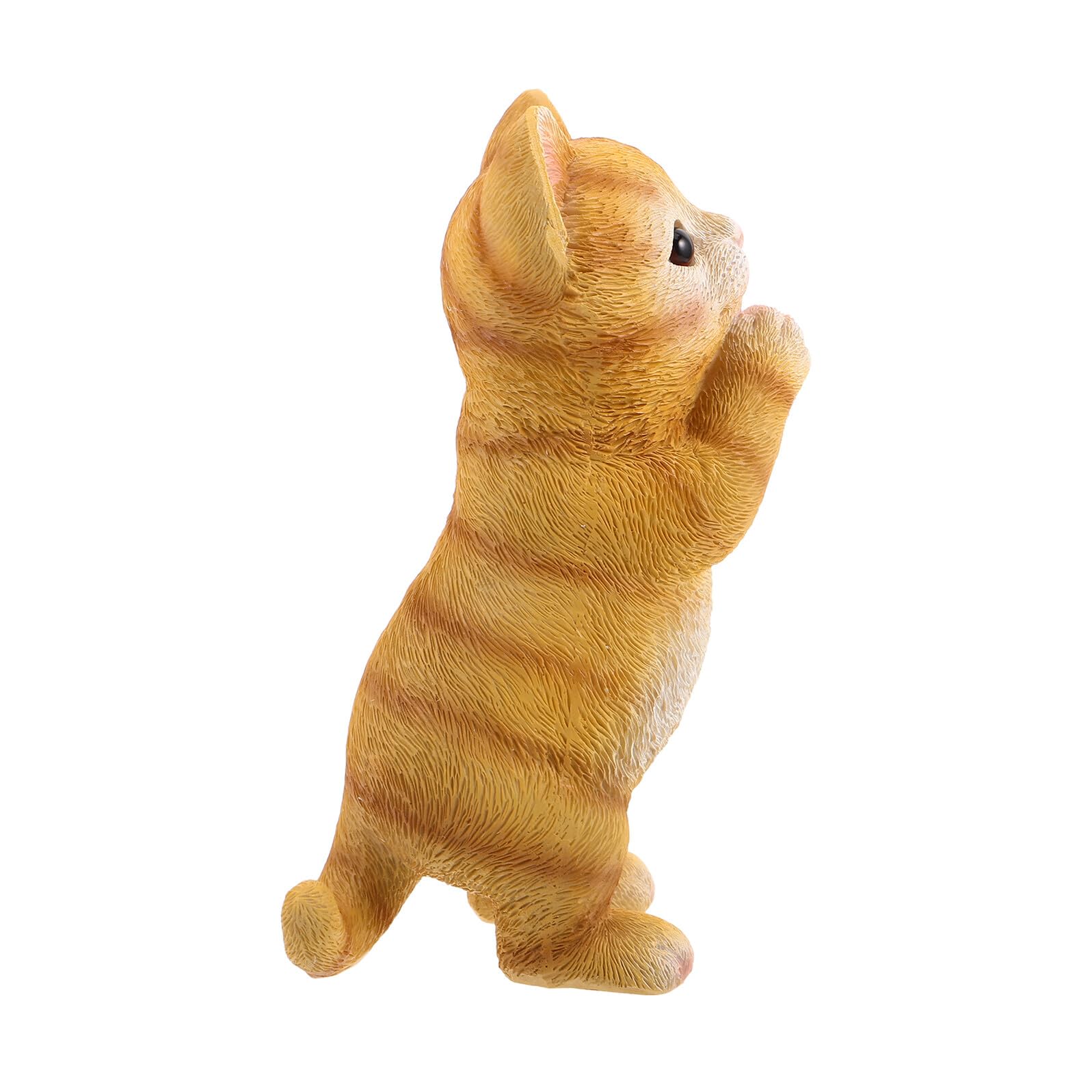 Sculpture chaton réaliste résine orange extérieur et jardin