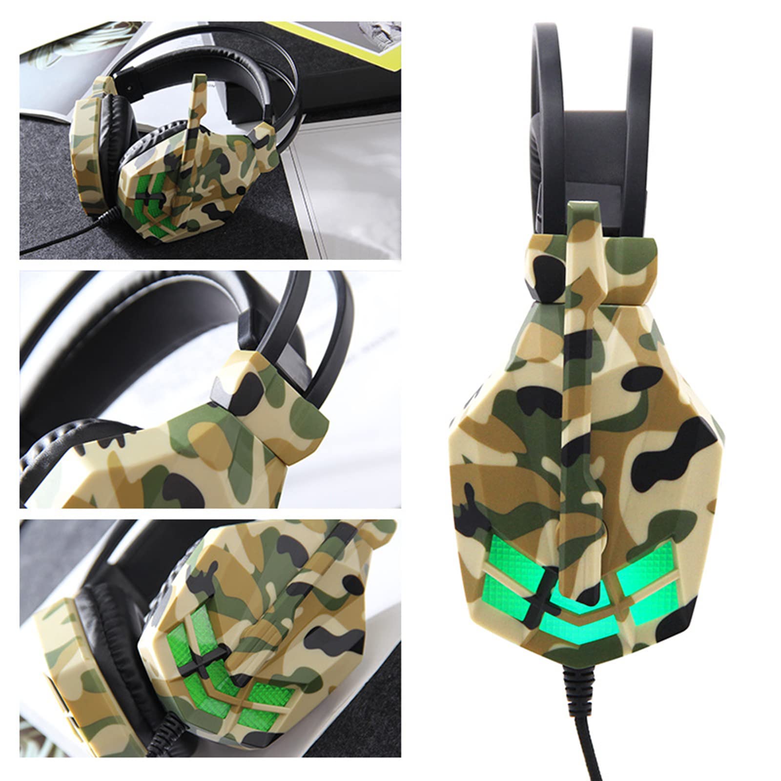 Amazon.co.jp: ゲーミングヘッドセット 迷彩柄 マイク ゲーミング
