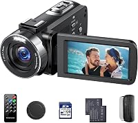 CAMWORLD 4K Videókamera 42MP Felbontással - Vloggoláshoz, YouTube-hoz, 18X Digitális Zoom, 3" Forgatható Kijelző, 2 Akkumulátor, 32GB Kártya 1