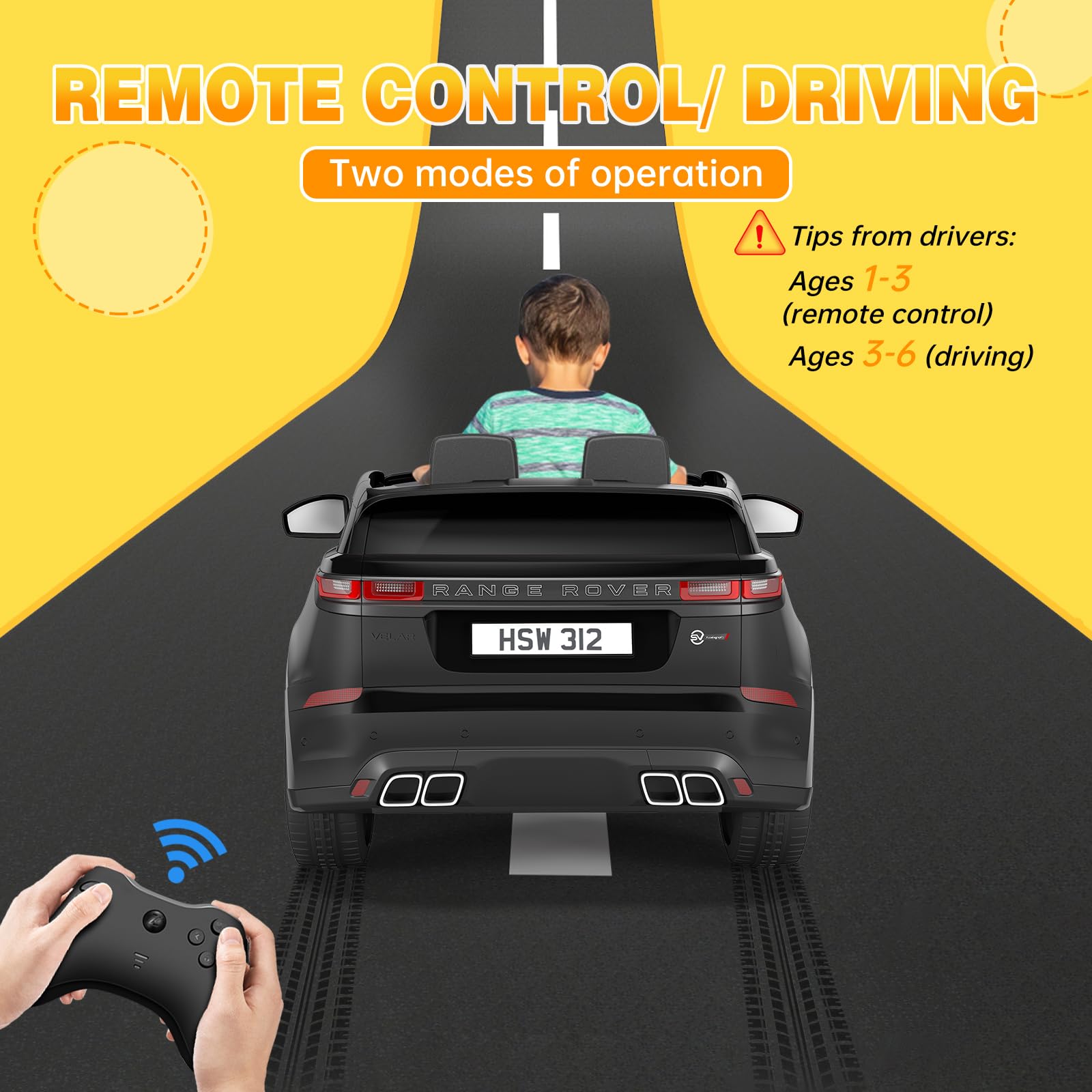 Kids Ride On Car with Remote, Licensed Land Rover Kids Electric Car, Ride On Toys for Kids 4-8 with Mp3 Player, Rocking, Pull Rod