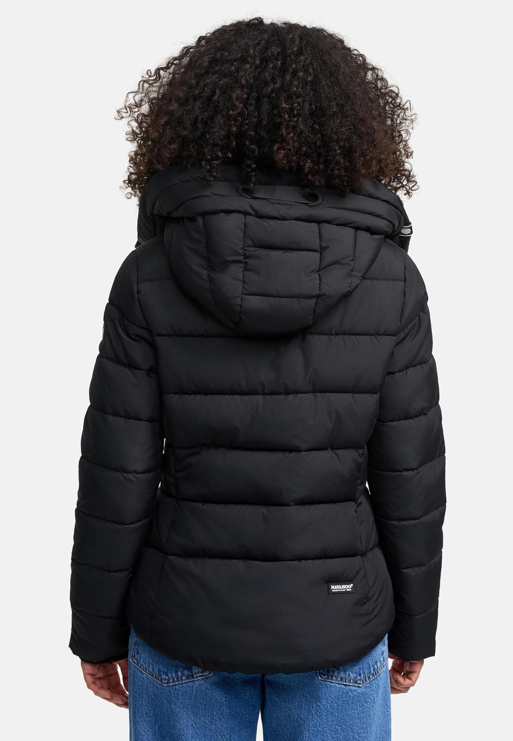 Navahoo Damen Winterjacke warme Steppjacke mit hohem Kragen und verstellbarer Kapuze Amayaa XS-XXL