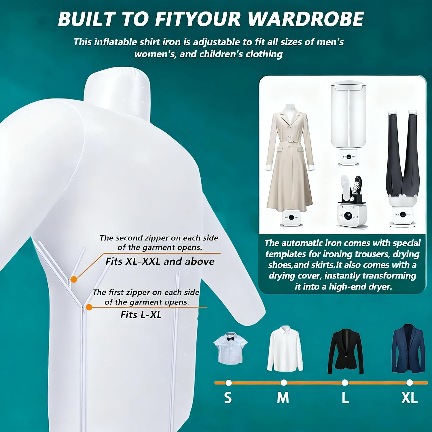 Automatic Ironing Machine, Portable Steam Iron, 8 Minutes Quick Ironed Dry, 360° Without Blind Spots Drying,Temperature,Aromatherapy(Optiona)