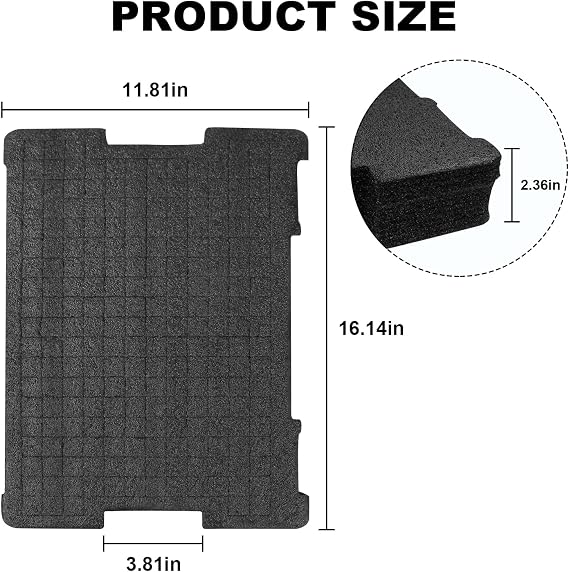 (2 Pack) Foam Insert Compatible with DeWalt TSTAK Tool Boxes - Fits DWST17808, DWST17807, DWST17805 - Replacement for DWST88801 - Customizable Tool Organizer Block + Bottom Base Pads (4 Pieces Total)