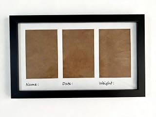 AURALYN Baby Handprint and Footprint Frame, 4x6 Solid Wood Keepsake Picture Frame with Real Glass Front, Ink Pad Kit, Pet Paw Print Frame, Black