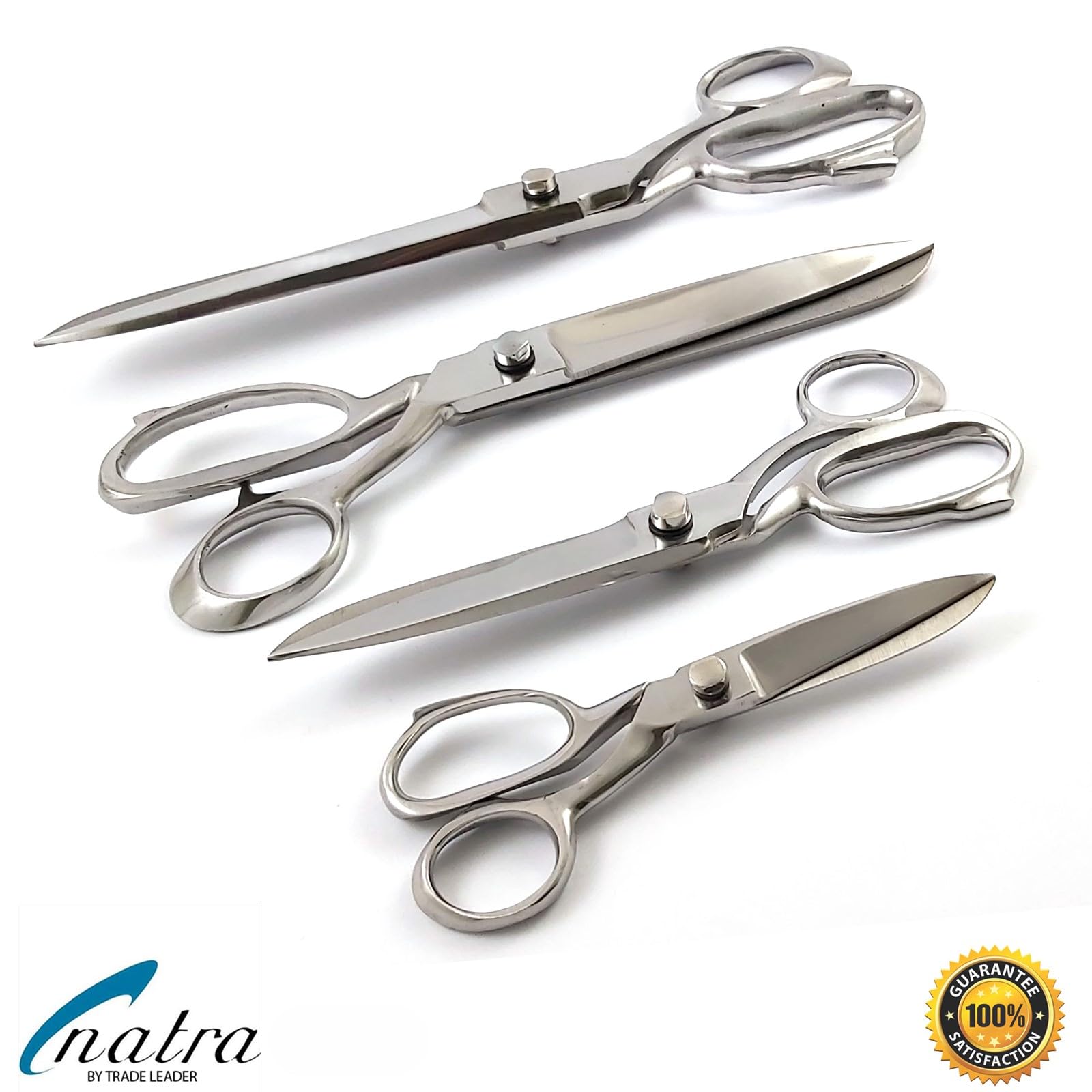 NATRA - Juego de 4 tijeras de costura para tela y ropa