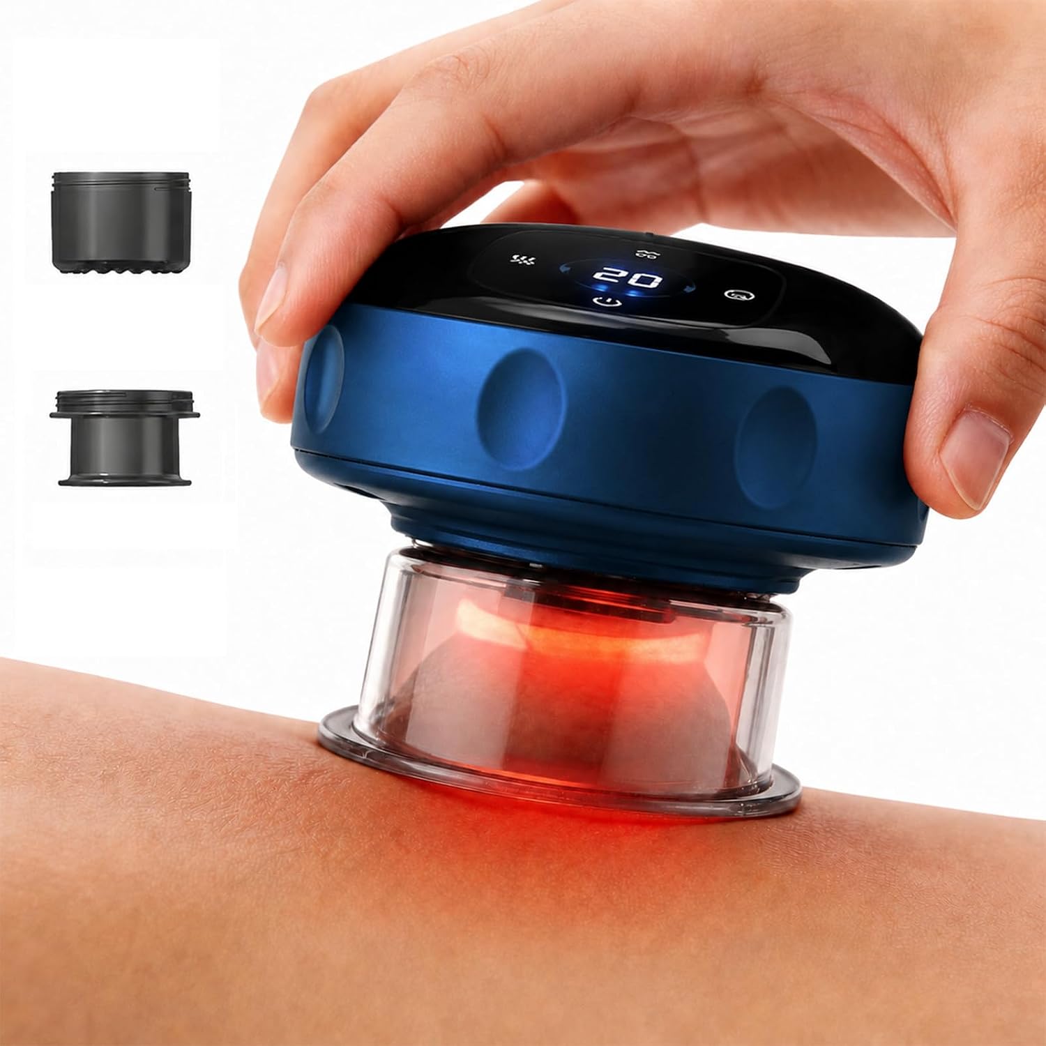 Smart Cupping Therapy Massager Device, 6 Levels Dynamic Cupping Kit for Massage Therapy, Electric Cupping Set with Red Ligh-t for Muscle Comfort & Relief, Adjustable Suction & Heat