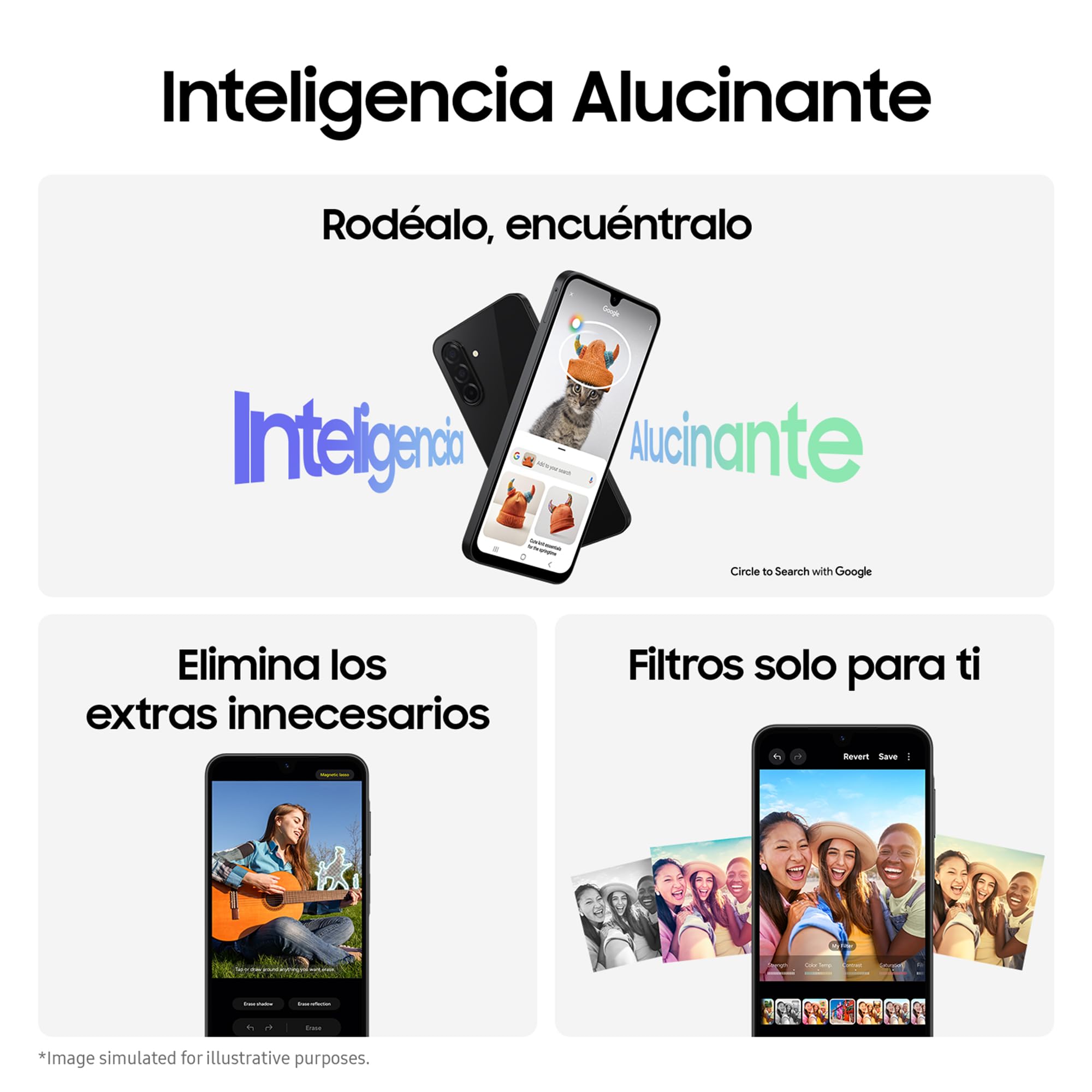 Samsung Galaxy A26 5G 256GB Teléfono Móvil, Inteligencia Alucinante, 6GB RAM, 50MP Cámara, Negro, Garantía del Fabricante 3 Años + 1 Año Extra