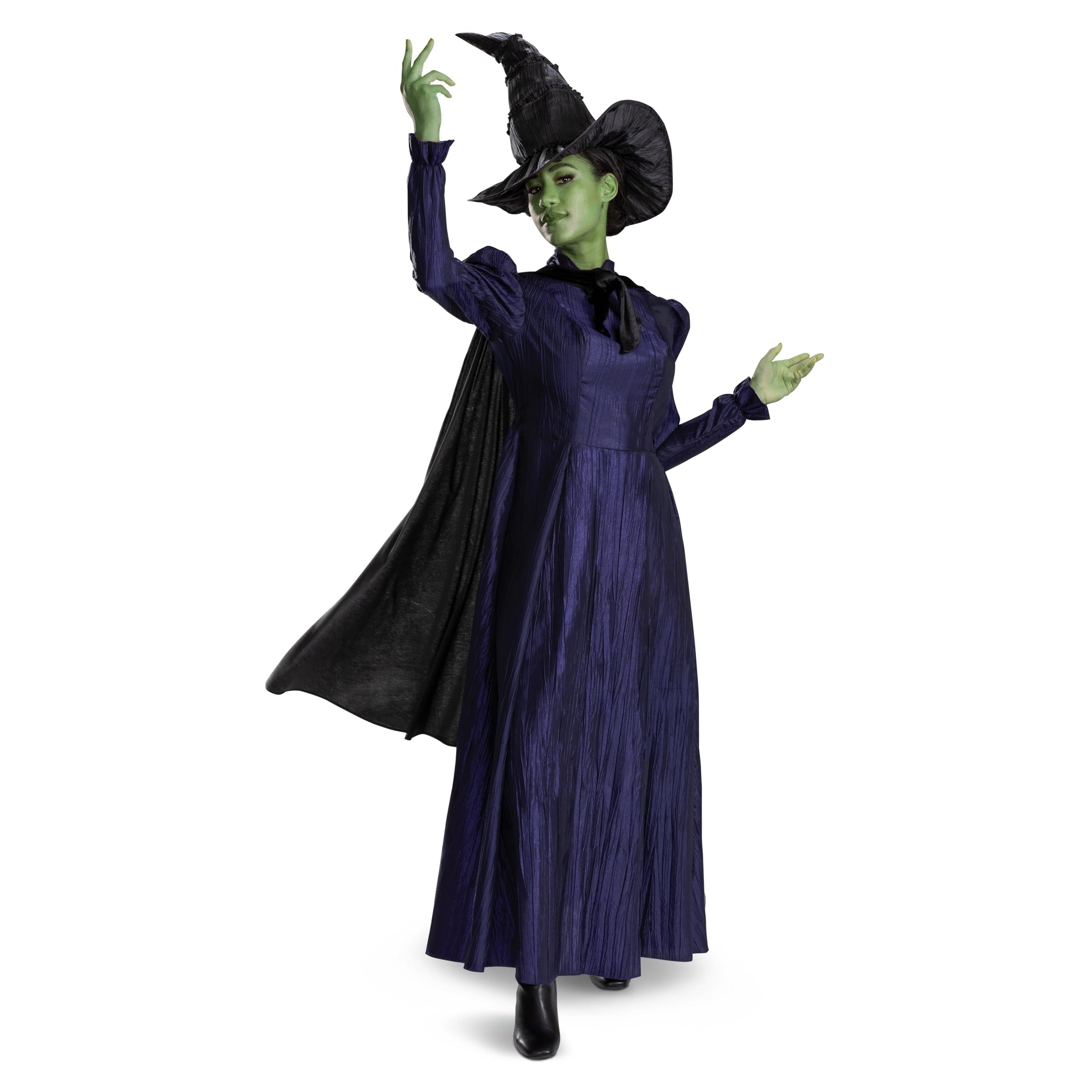 Disguise Womens Wicked Elphaba Costume, Deluxe Official Wicked Elphaba Costume Cape and Hat for Women S 4/6