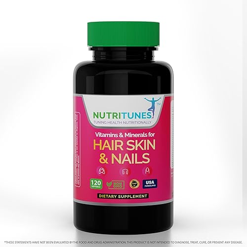 Miniatura 7 de Vitaminas para el cabello, la piel y las uñas, fórmula de biotina y colágeno con vitaminas B, zinc y selenio, promueve la fuerza del cabello, la