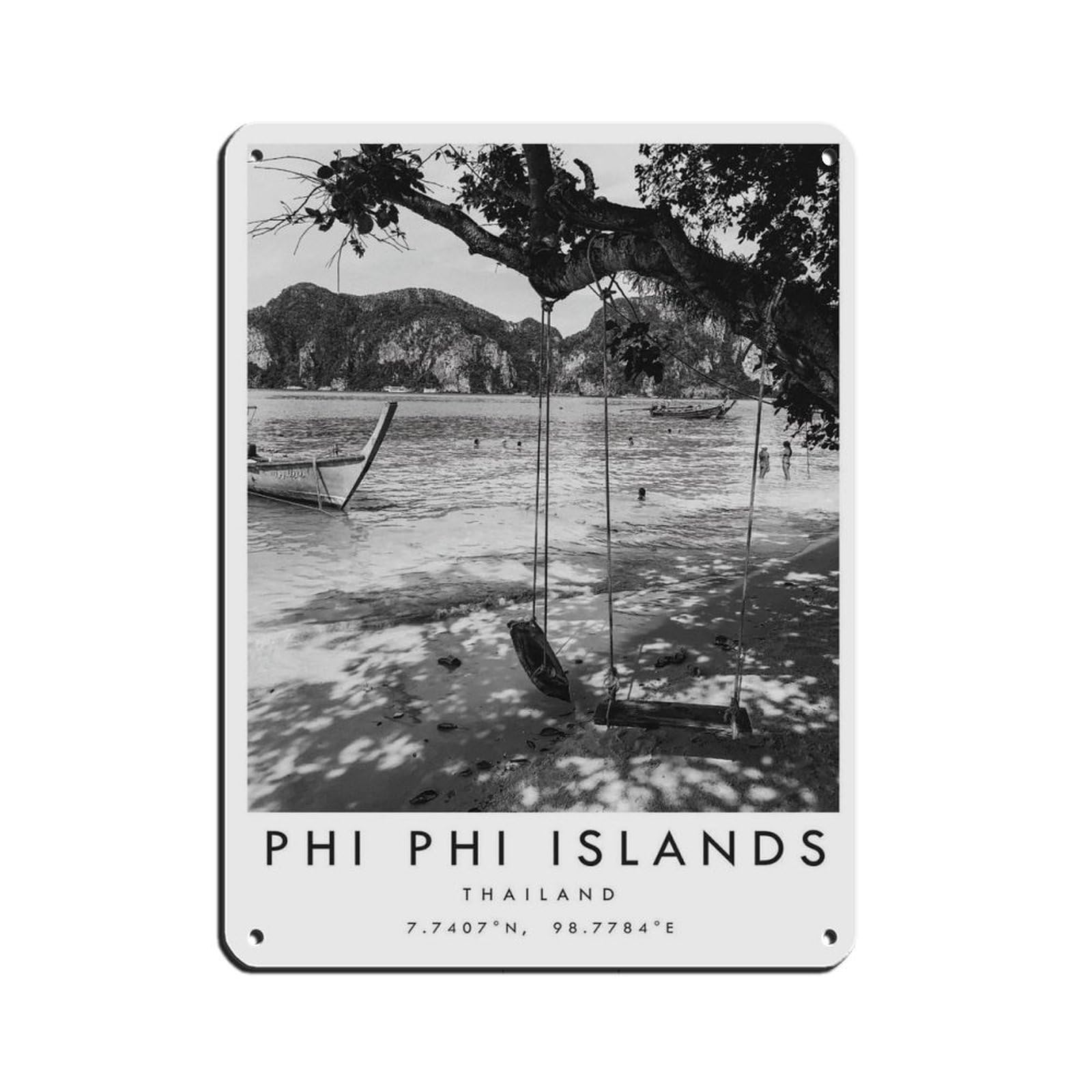 Phi Phi Travel, Thailand Poster（42） Retro Poster Metal Tin Sign Chic Art Retro Iron Painting Bar People Cave Cafe Family Garage Poster Wall Decoration 12x16inch(30x40cm)
