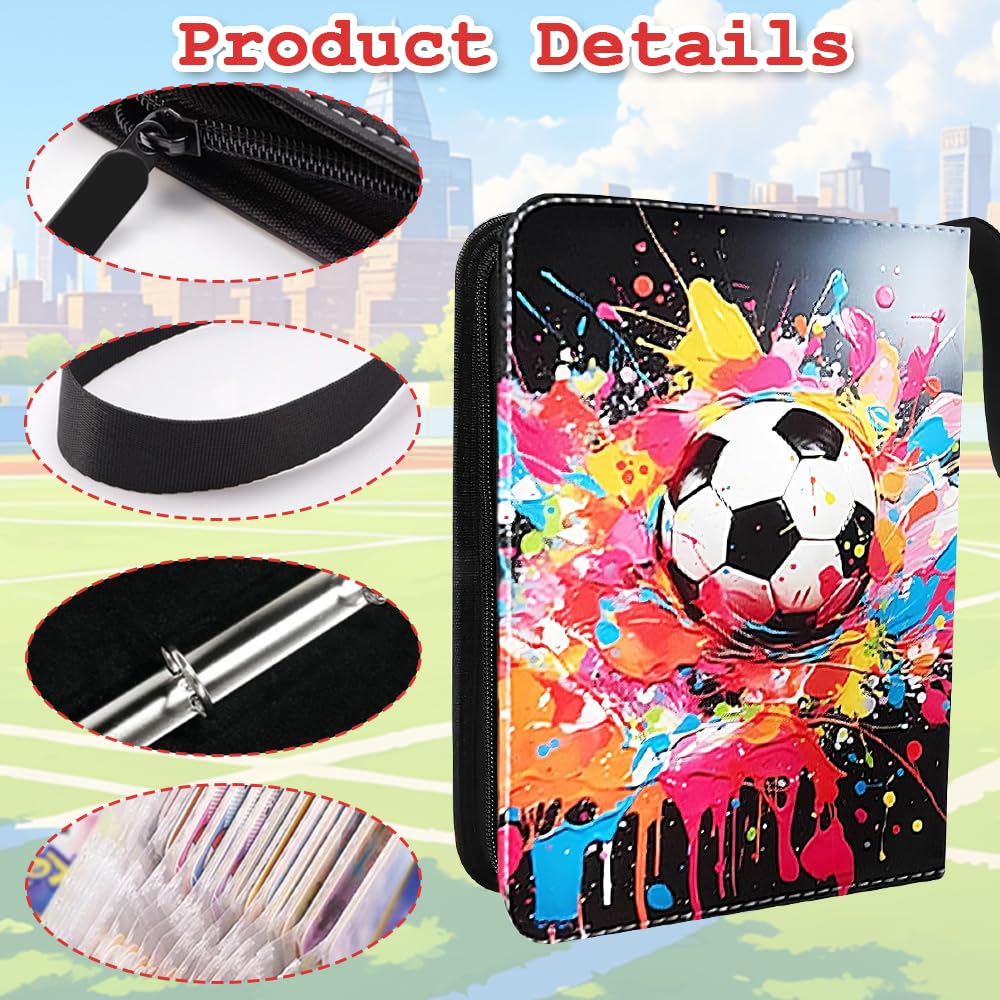 Carte da collezione album da calcio, 4 tasche, raccoglitore per carte da calcio, 900 carte da calcio, scrapbooking, carte sportive, cartelle per il calcio, carte da collezione