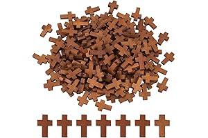 SUNNYCLUE Pack of 200 - 0.85" x 0.55" Wooden Mini Crosses for Crafts