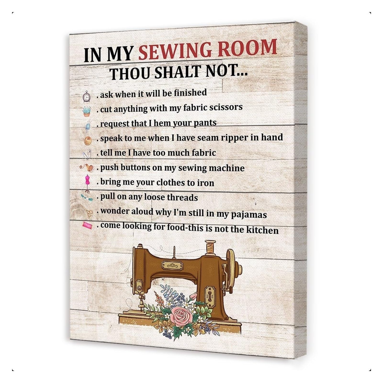 LLBOGRGGN Sewing Lover Gift - Funny Sewing Quote Wall-Art Poster, Present for Seamstress, Tailor or Craft Room Decor(Unframed,08x12inch(20x30cm))