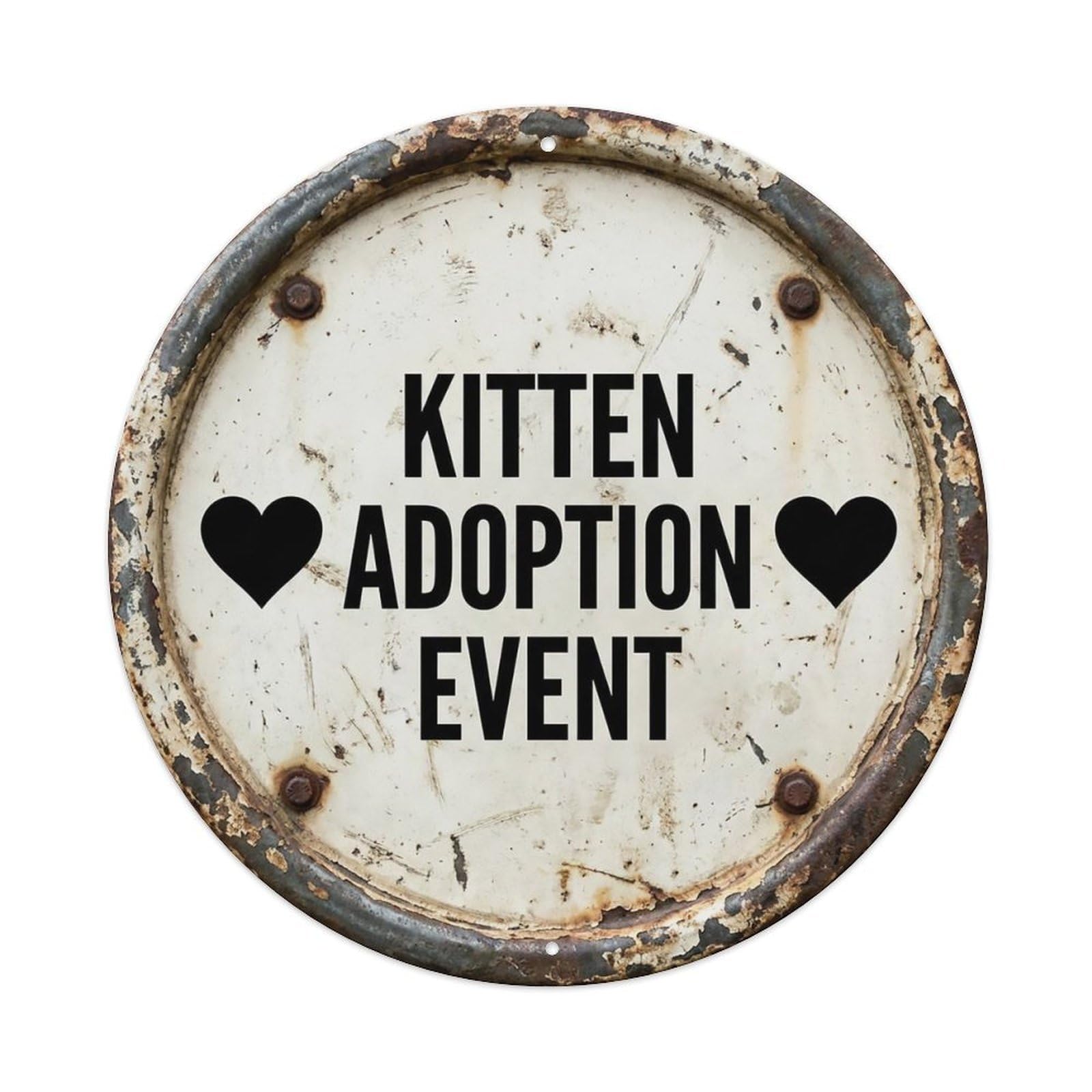 Vintage Kitten Adoption Event Decor Metal Tin Sign