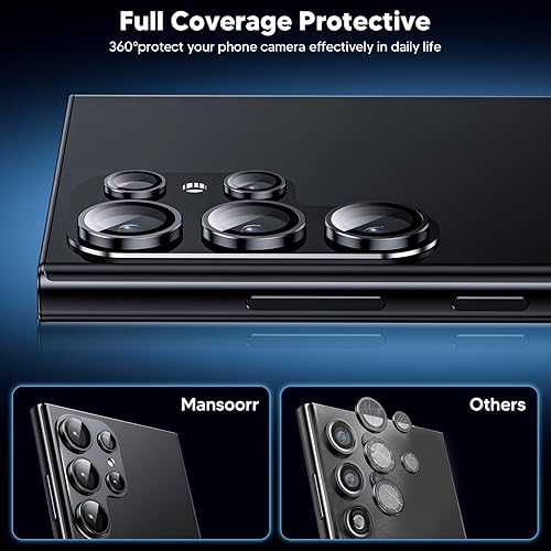 Miniatura 5 de Mansoorr Protector de lente de cámara para Samsung Galaxy S24 Ultra, protección completa absorción de gran fuerza Protector de pantalla de cristal