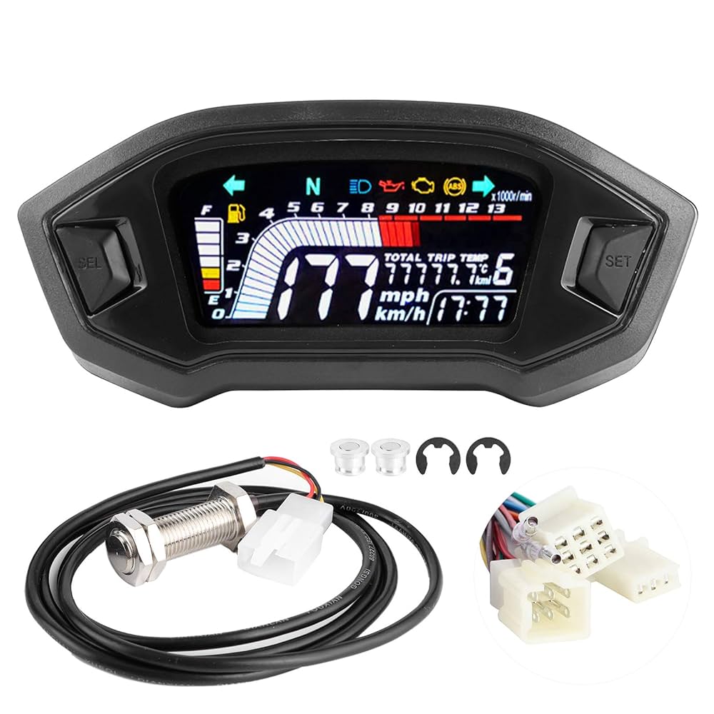 自転車用デジタルスピードメーター Amazon.co.jp: デジタルゲージオートバイスピードメーター/タコ