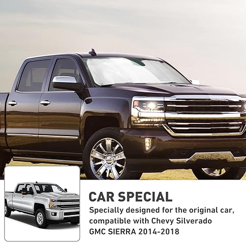 Miniatura 5 de Voodonala Parasol para parabrisas para Chevy Silverado 2014-2018, parasol plegable para ventana de camión, compatible con Chevy Silverado 2014-2018