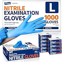Supmedic Medical Soft Max Nitrile Exam Gloves 1000 Pack - Latex-Free Powder-Free Food Safe Blue Disposable for Cleaning Cooking