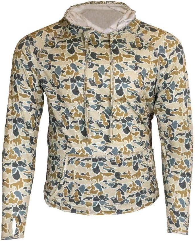 Mens Tree Bark Camo Long Sleeve Hoodie T-Shirt