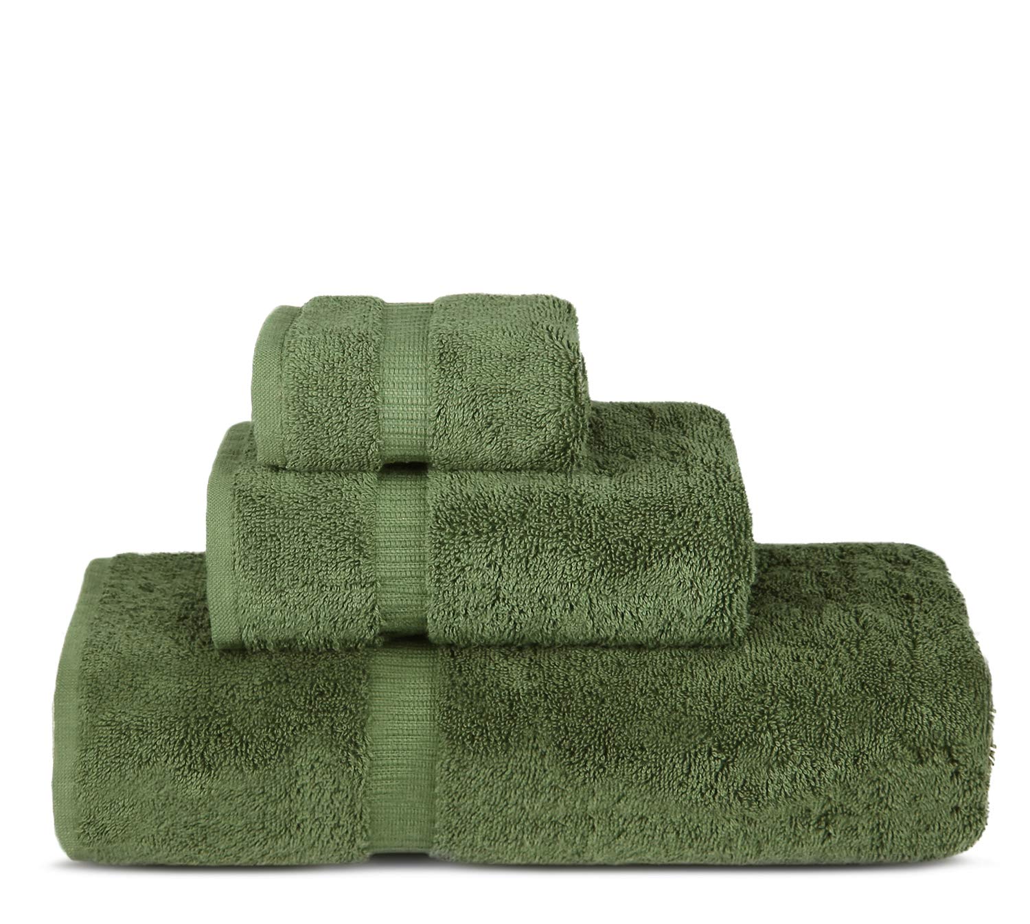 Chakir Turkish Linens | Hotel & Spa Quality 100% Cotton Premium Turkish Towels | Soft & Absorbent (3-Piece Towel Sets, Moss)