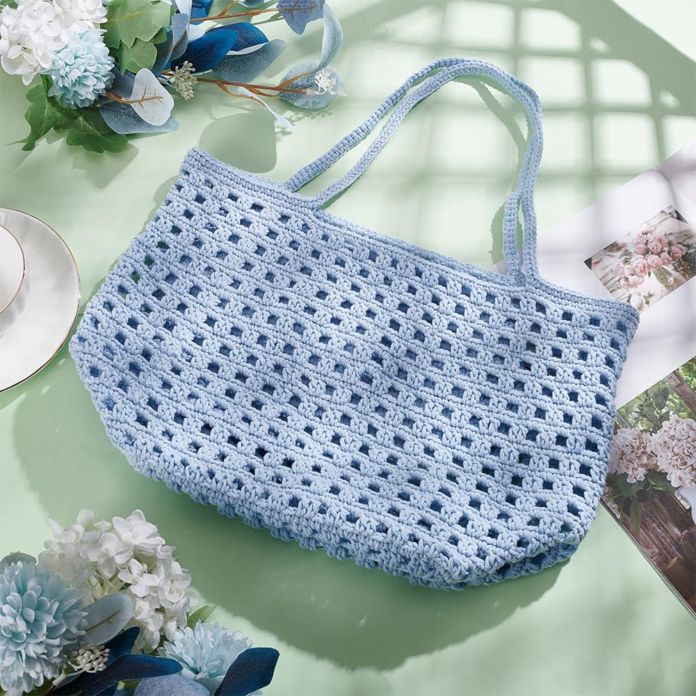 FREEBLOSS Häkelset Für Anfänger, Häkeltaschen Herstellungsset, DIY Häkel Einkaufstaschen Set, Häkelset Für Erwachsene Mit Anleitung, Häkeltasche Für Den Täglichen Gebrauch Zum Einkaufen