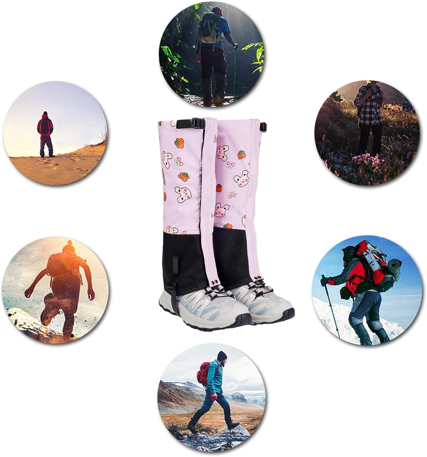 Leg Gaiters,Foldable Outdoor Shoe Covers,Adjustable Ski Covers,Suitable for Hiking Skiing Camping Climbing