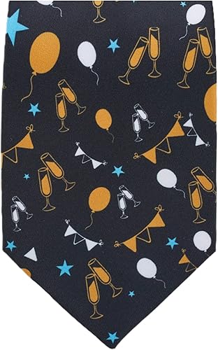 Miniatura 4 de Jacob Alexander Globos para hombre, diseño de estrellas, champán, decoración de tostadas para Año Nuevo, corbata de cuello de longitud regular