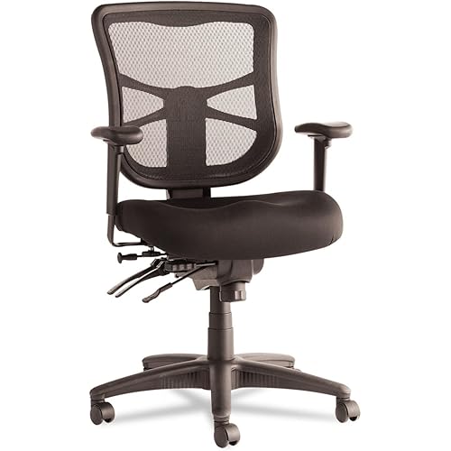 Alera Elusion Series Mesh Mid-Back Multifunction Chair, Black