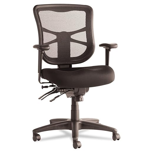 Alera Elusion Series Mesh Mid-Back Multifunction Chair, Black