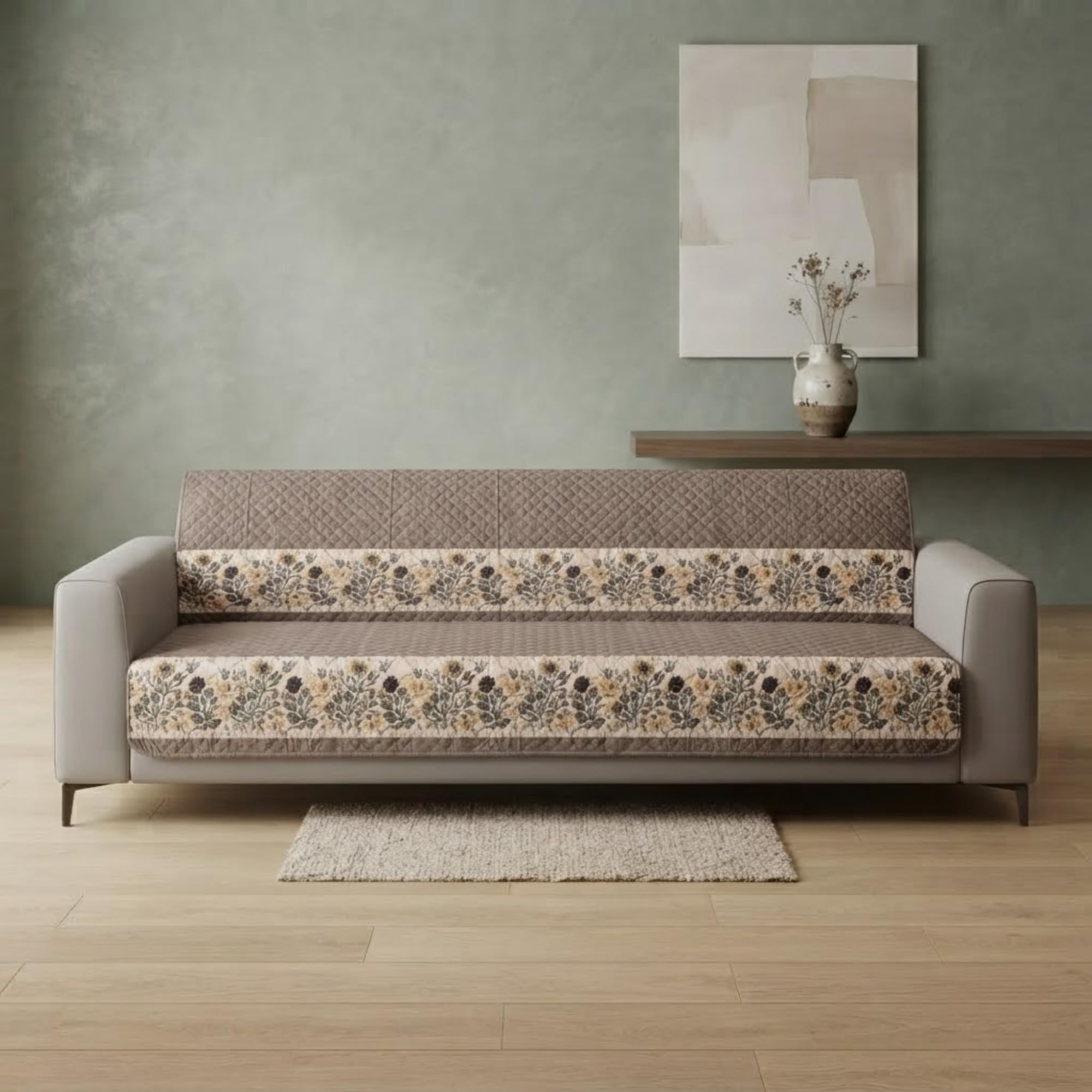 Velvet Quilted Sofa Cover Set - 5 Seater Protection -17 Velvet Quilted Sofa Cover Set - 5 Seater Protection -17