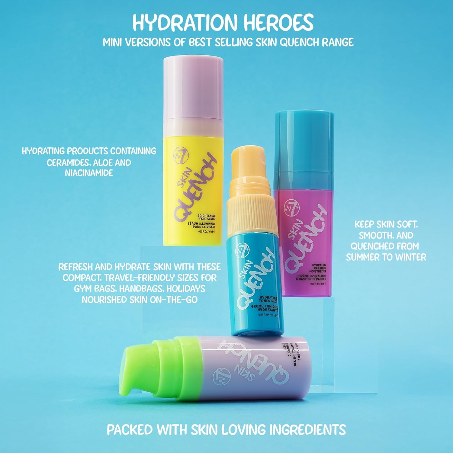 Amazon.com : W7 Skin Quench Cuties - Travel Size Skincare Minis