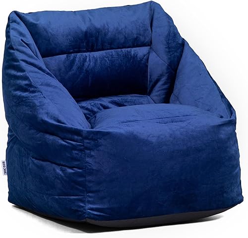 Big Joe Aurora - Puf, terciopelo azul marino profundo, poliéster suave, 2.5 pies