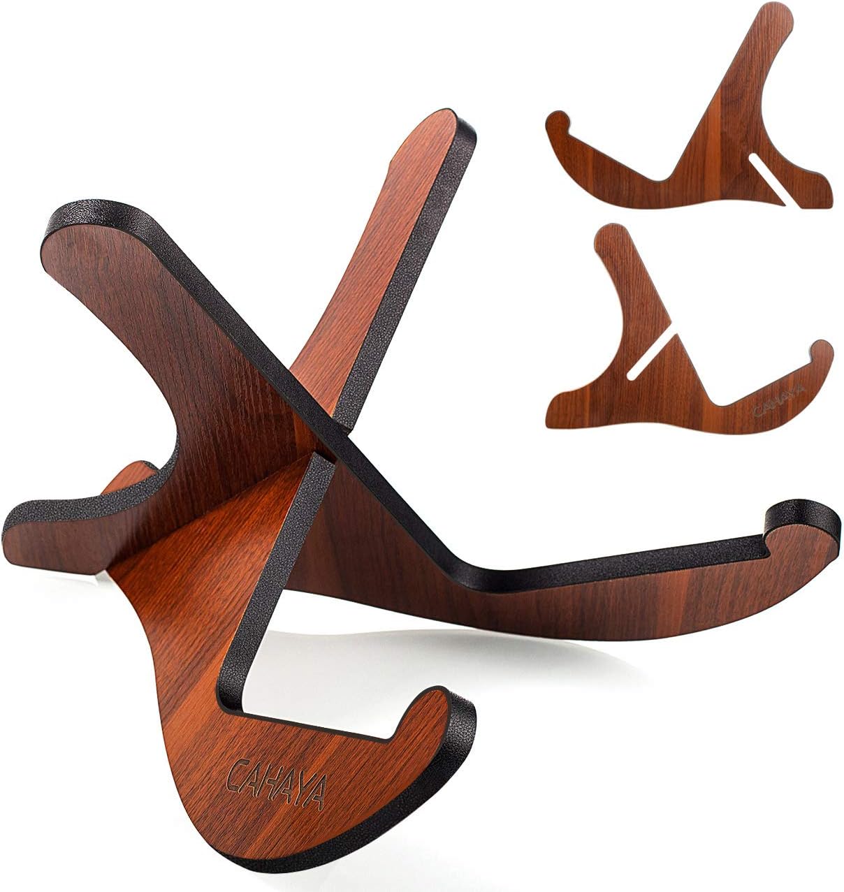 CAHAYA CY0180 Wooden Guitar Stand Non-Slip Musical Instrument Stand Foldable for Acoustic Classical Guitars Bass