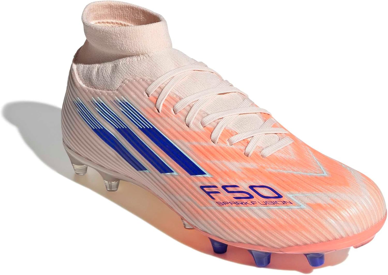 adidas Womens F50 Sparkfusion League Firm GroundArtificial Grass Soccer Cleats - Blue, Orange