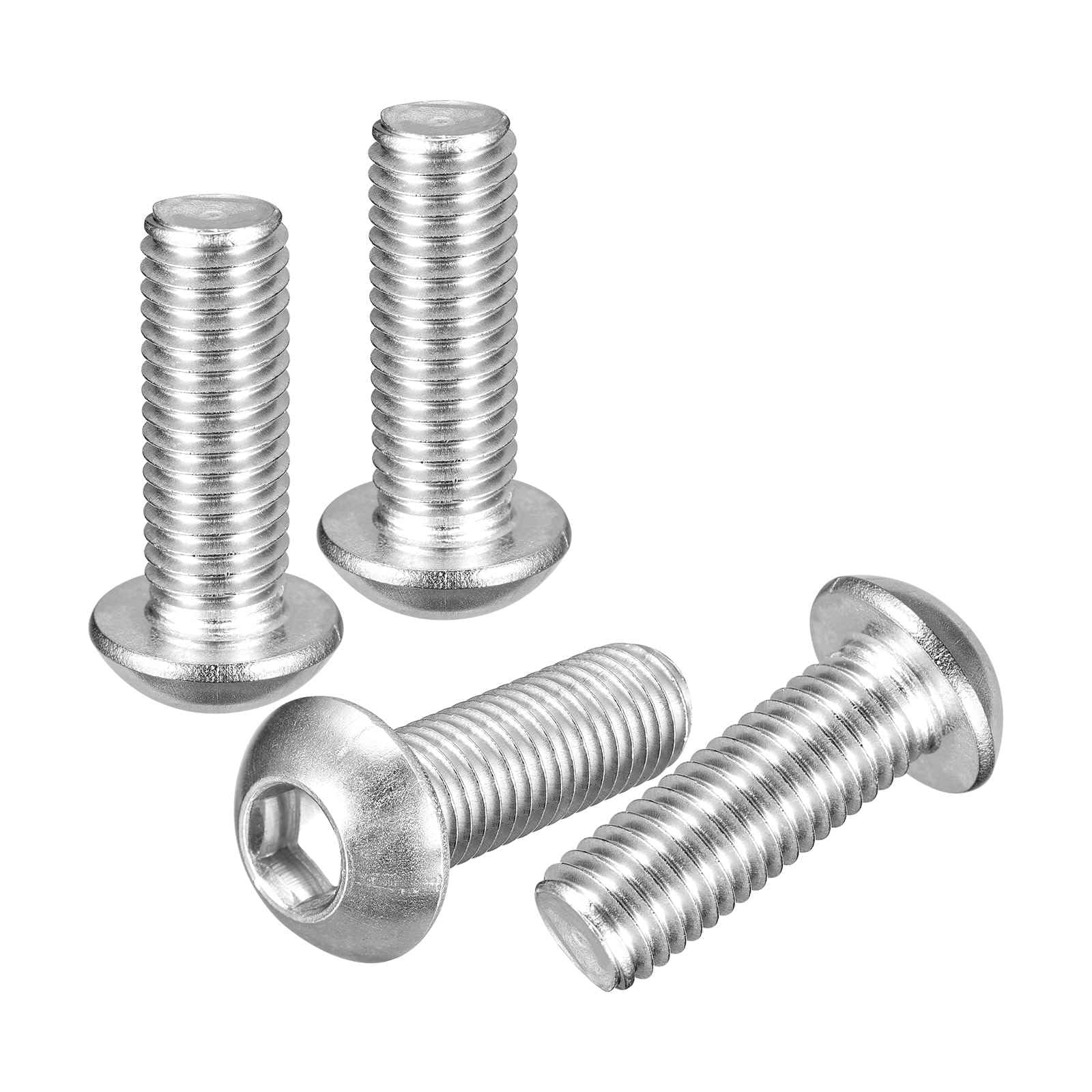 DTGN M12-1.75x35mm Button Head Socket Cap Screws - 4Pack - Good for Road Bicycle, Mountain Bike, Auto, Motorcycle - 304 Stainless Steel Whitewashed - Hex Socket Drive Fasteners โ image 1