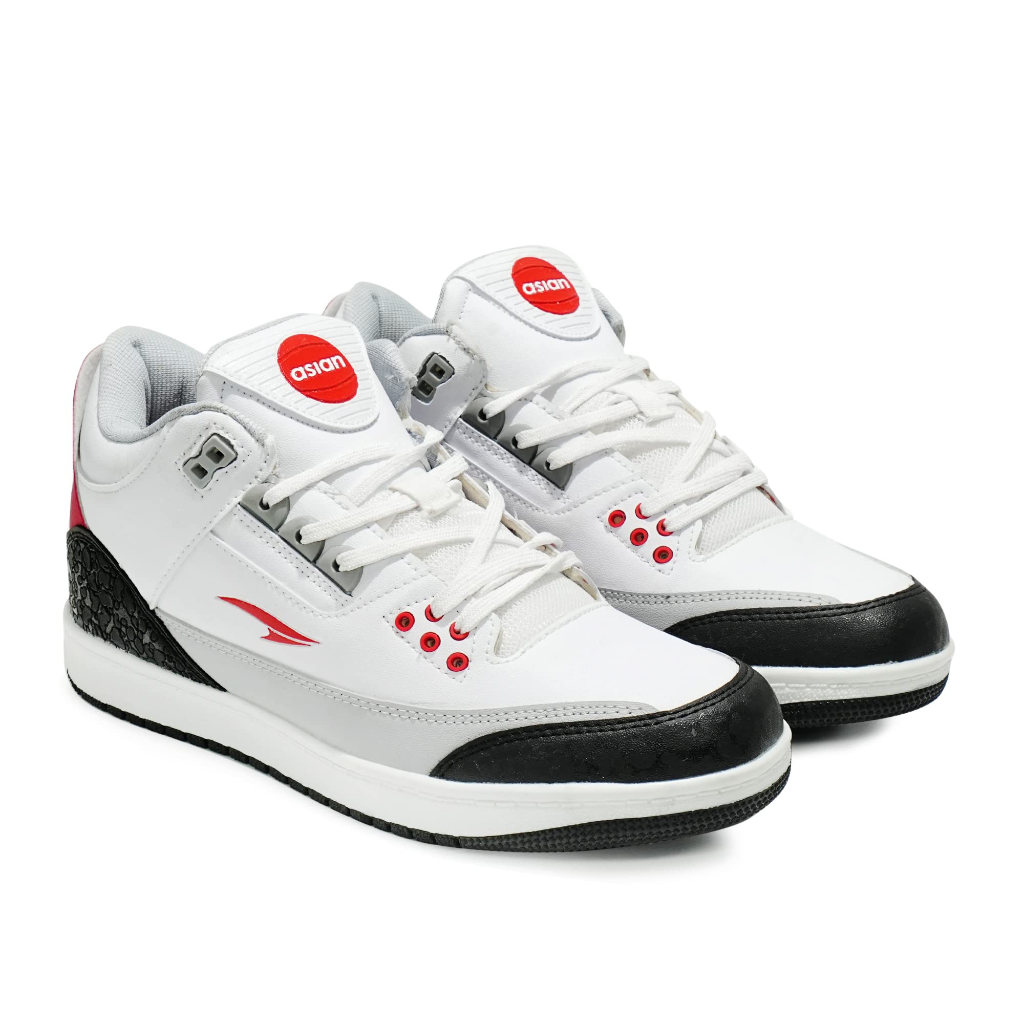 ASIAN Carnival-04 Mens High Top Casual Chunky Fashion Sneakers,Dancing Shoes | Basketball Shoes with Rubber Outsole for Boys White RED (B0C5LY2JPQ) Amazon Price History, Amazon Price Tracker