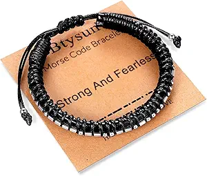 Inspirational Gifts for Men Morse Code Bracelets Mens Bracelets Graduation Gifts for Him Fathers Day Adjustable Leather Bracelet Motivational Birthday Annivesary Jewelry Stocking Stuffers for Men