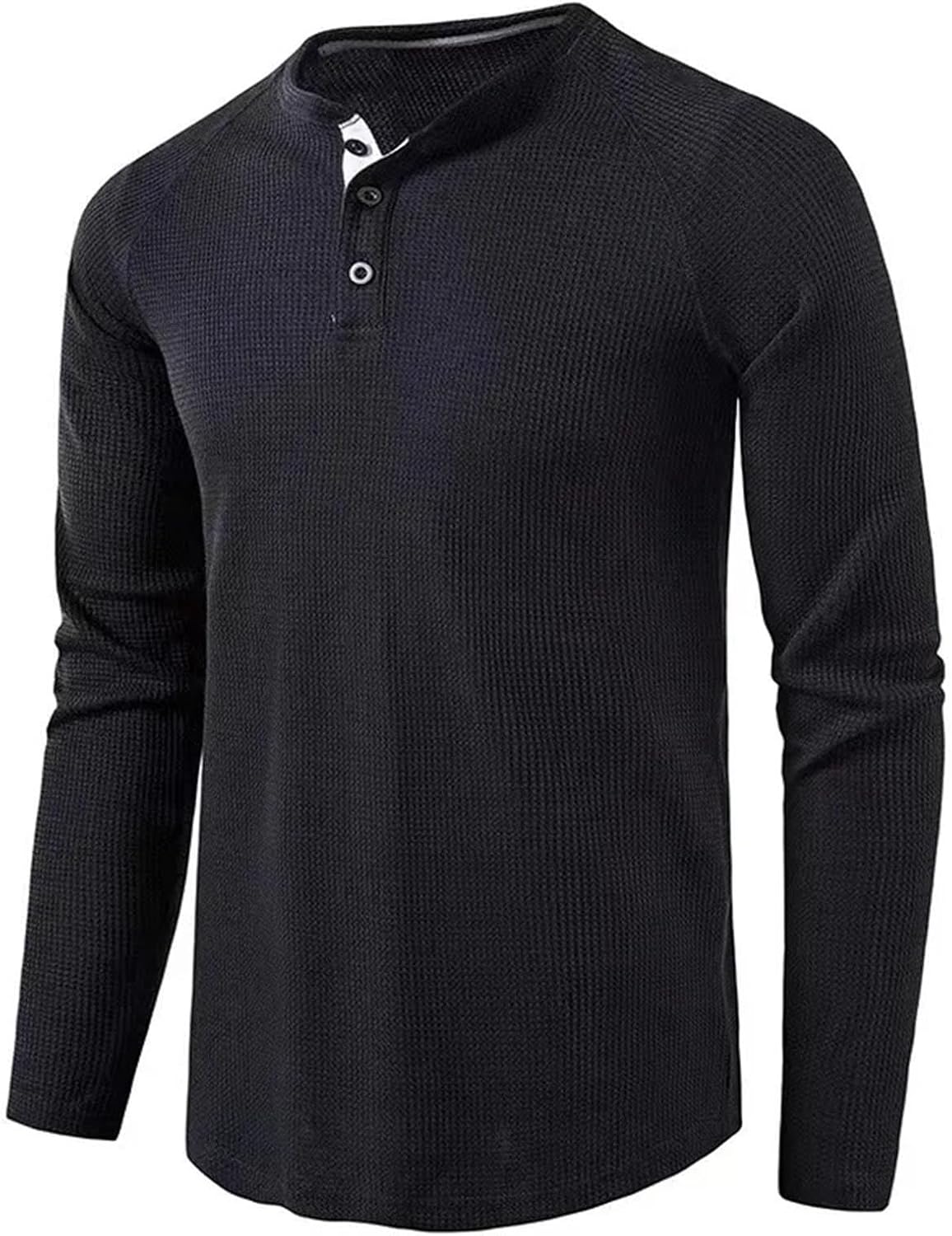 Men's Solid Color Long Sleeve Undershirt Lightweight Breathable Business Casual Pullover