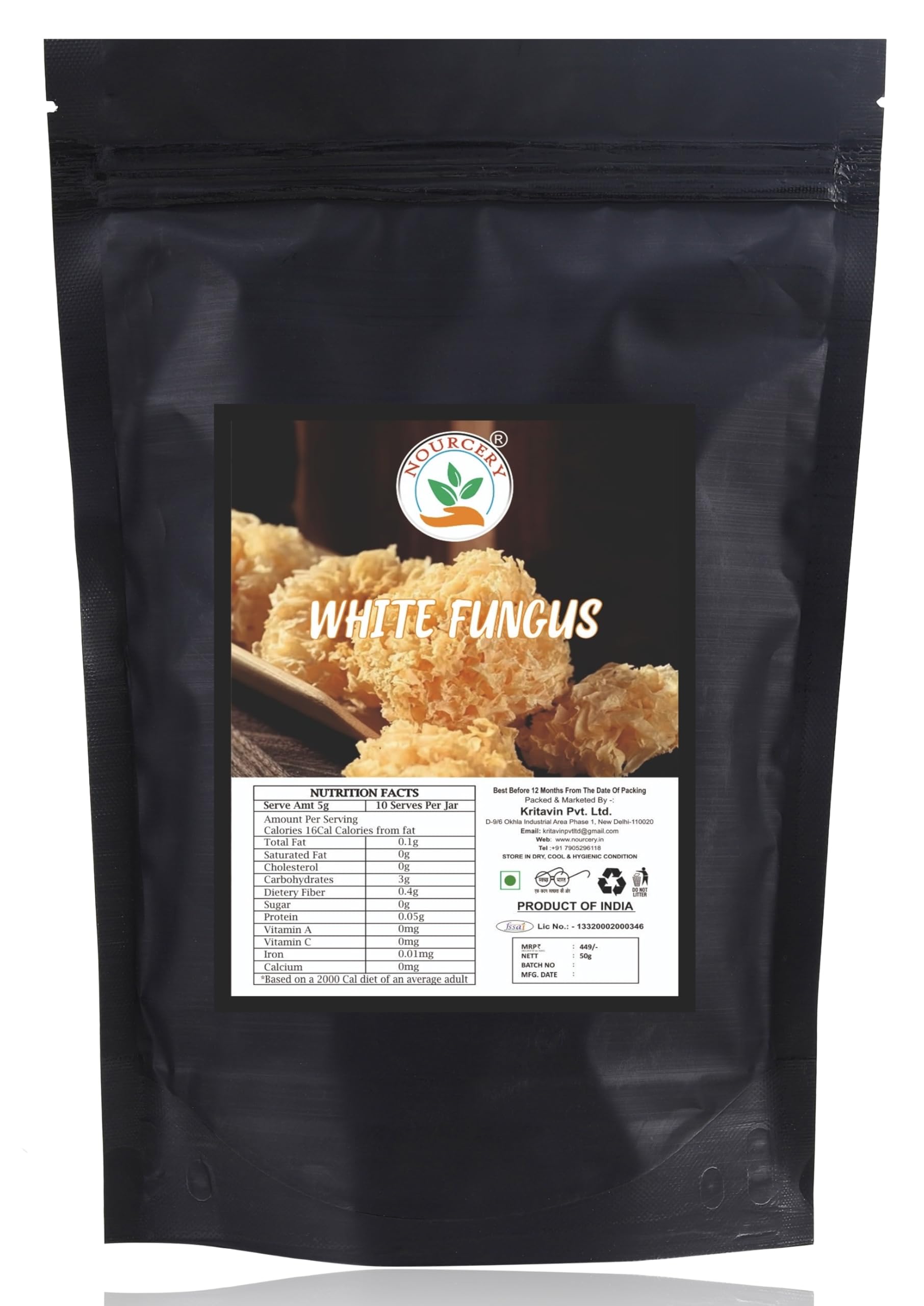 Nourcery Edible White Fungus, 50g