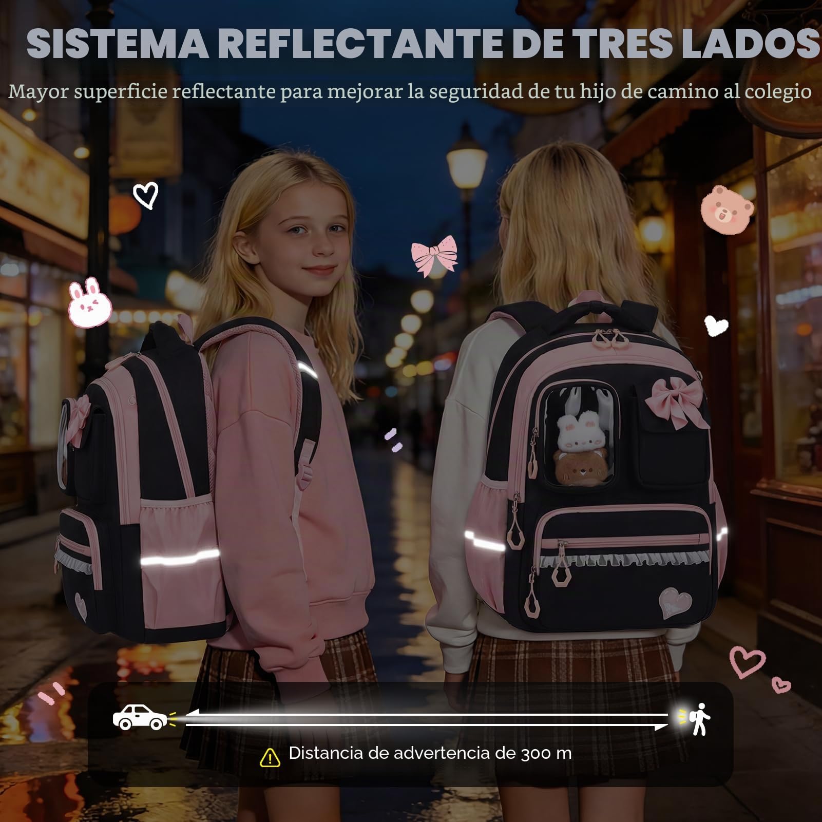 Amythe Mochila Escolar Niña, Mochilas Escolares Primaria Transpirable