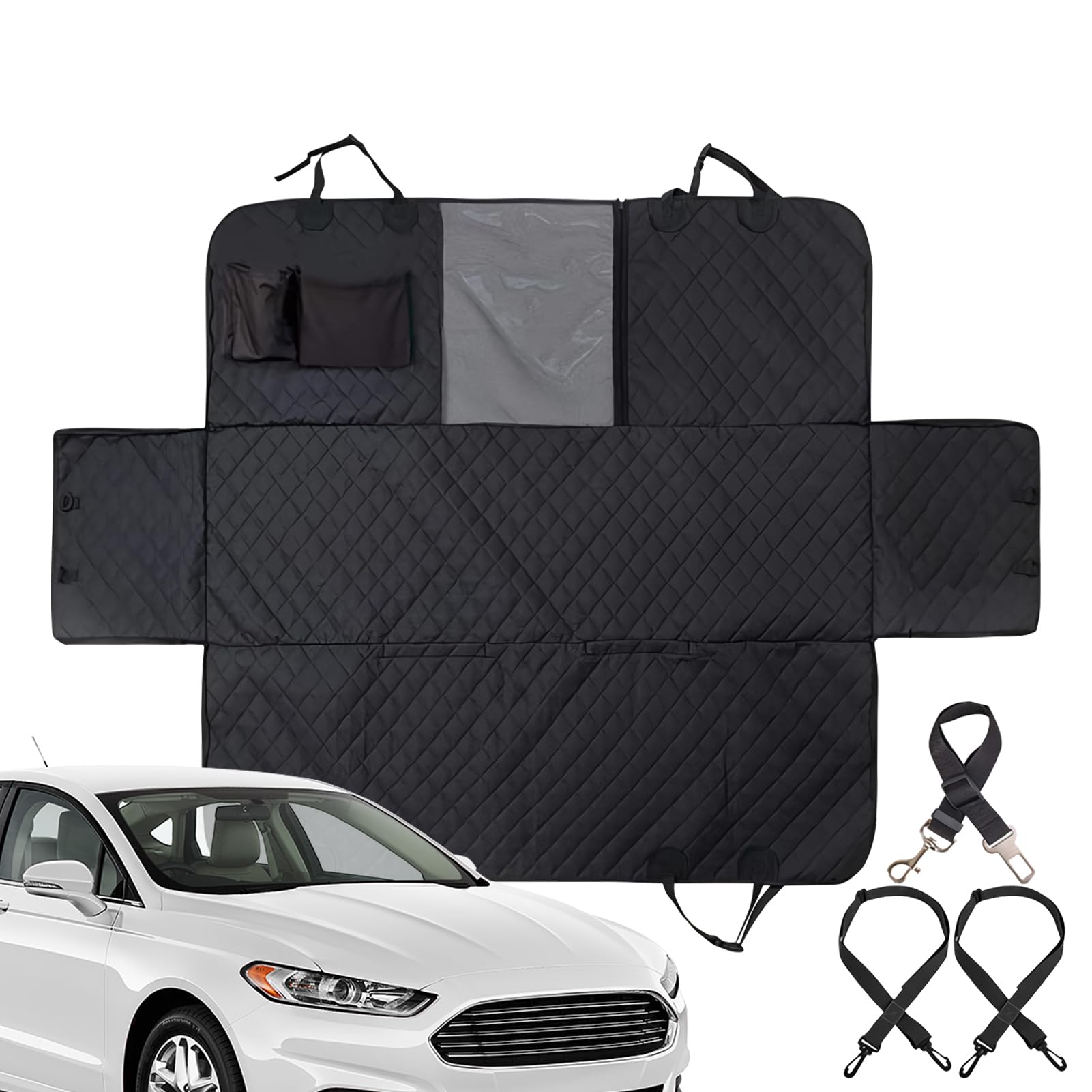 Coprisedile per cani per sedile posteriore, impermeabile, con fondo rigido, antigraffio, antiscivolo, amaca da viaggio per camion, SUV, auto