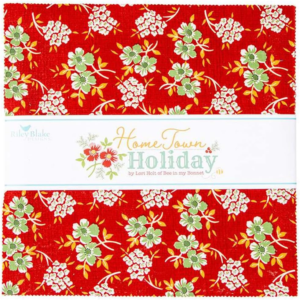 Riley Blake Home Town Holiday Collection by Lori Holt of Bee in My Bonnet, Premium Quilting Fabric, Perfect for Quilting, Sewing Projects (Home Town Holiday 10" Stacker)
