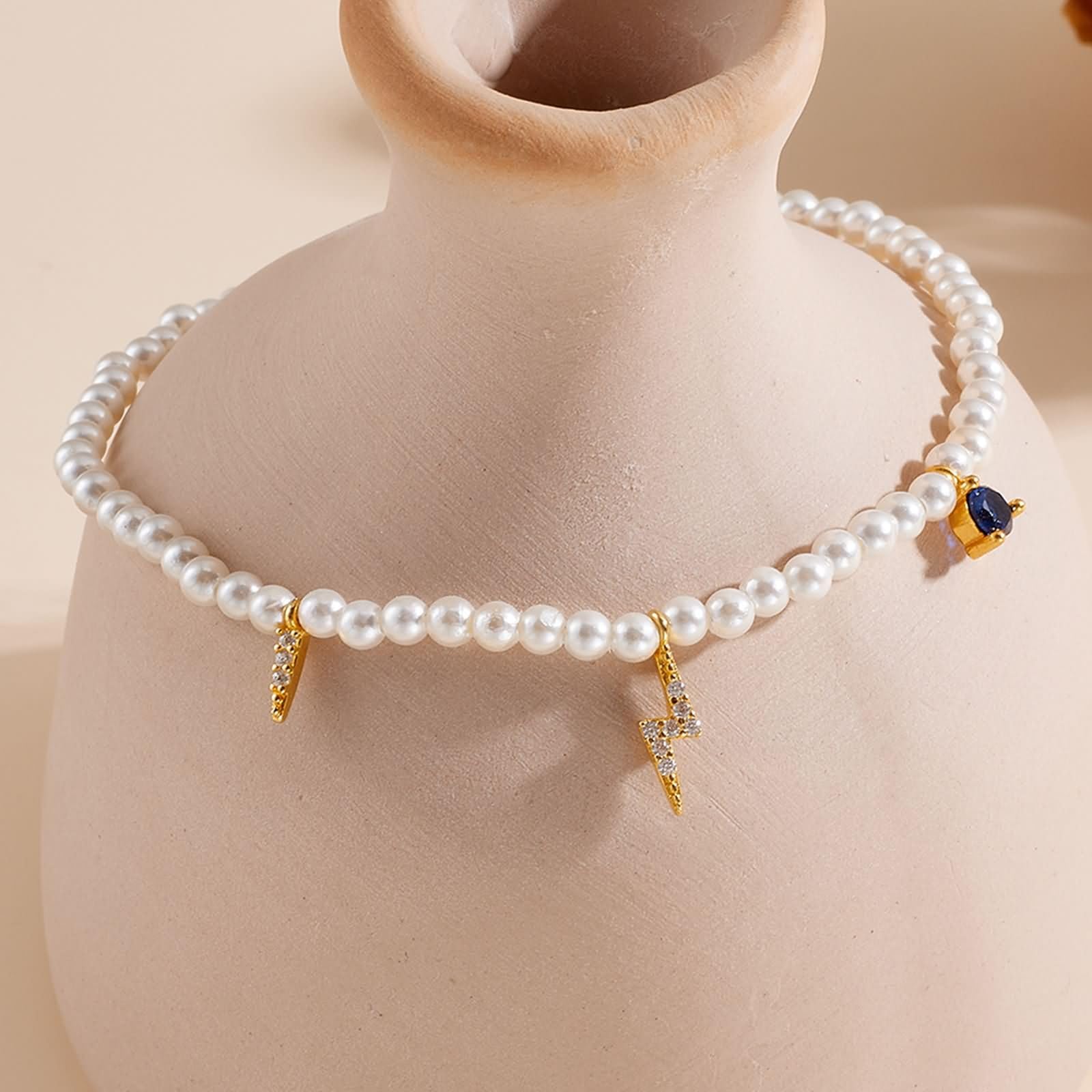 Pulseras de Mujer Oro 9 K / 14 K / 18 K, Perlas con Diamante y Zafiro, Cadena Extensible 16 CM + 5 CM, Pulseras Mujer de Oro
